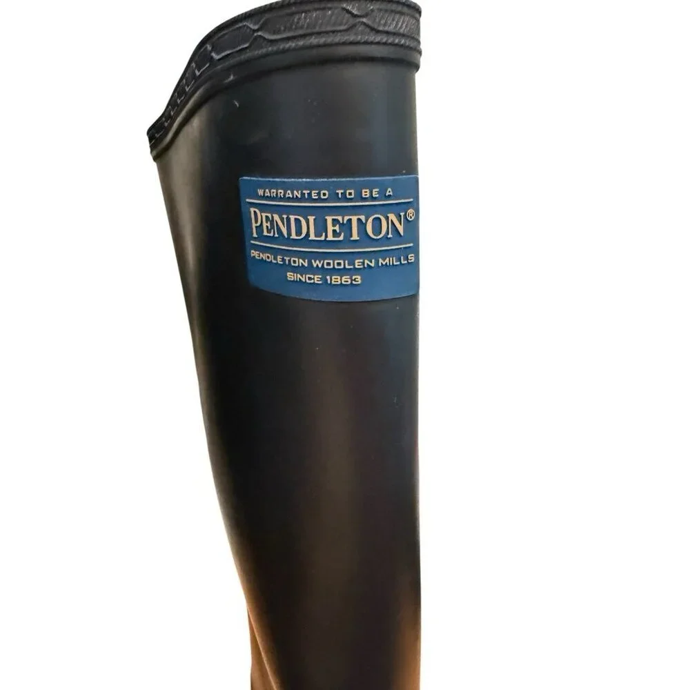 Pendelton Tall Classic Rubber Rain Boots With Buckle Womens Sz 6 Good Condition